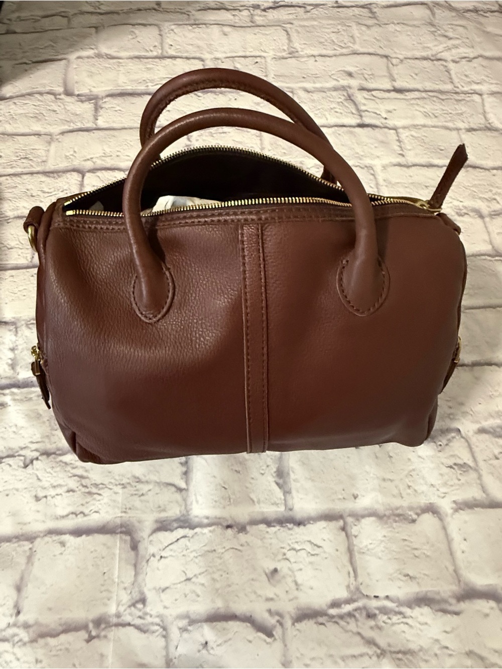 FOSSIL Erin satchel espresso brown EUC